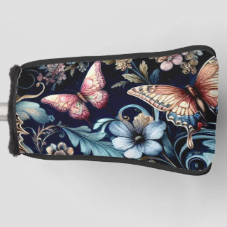 Antique Spring Flowers and Butterflies  Golf Head Cover