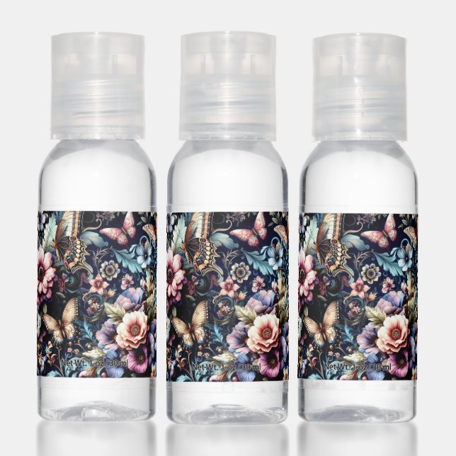 Antique Spring Flowers and Butterflies  Hand Sanitizer (Set)