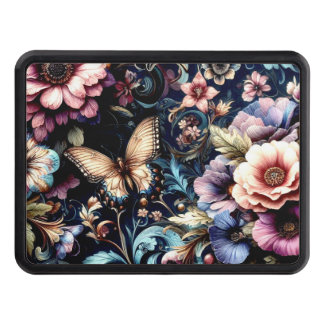 Antique Spring Flowers and Butterflies  Hitch Cover