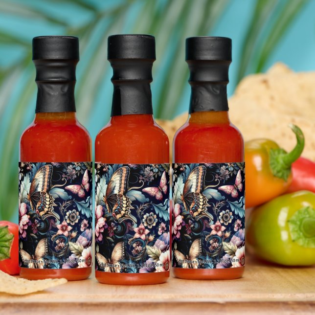 Antique Spring Flowers and Butterflies  Hot Sauces (Multi)