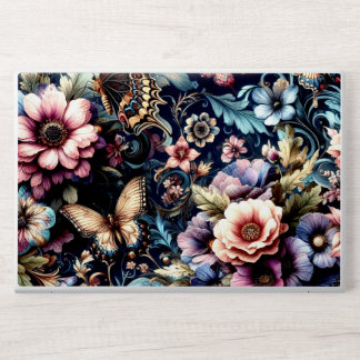 Antique Spring Flowers and Butterflies  HP Laptop Skin