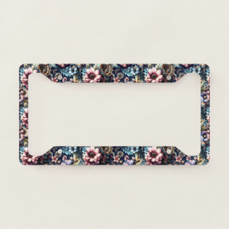 Antique Spring Flowers and Butterflies License Plate Frame
