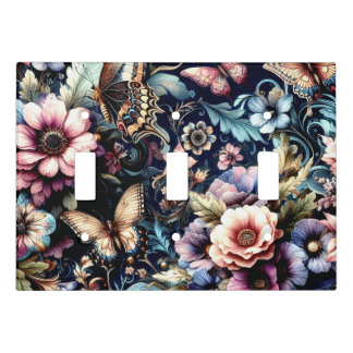 Antique Spring Flowers and Butterflies  Light Switch Cover