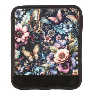 Antique Spring Flowers and Butterflies  Luggage Handle Wrap