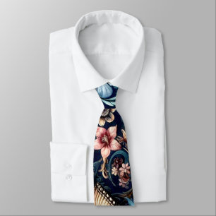 Antique Spring Flowers and Butterflies  Neck Tie