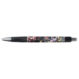 Antique Spring Flowers and Butterflies Pen