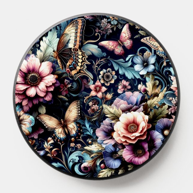 Antique Spring Flowers and Butterflies  PopSocket (Popsocket)