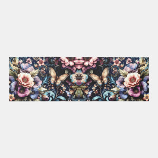 Antique Spring Flowers and Butterflies  Runner