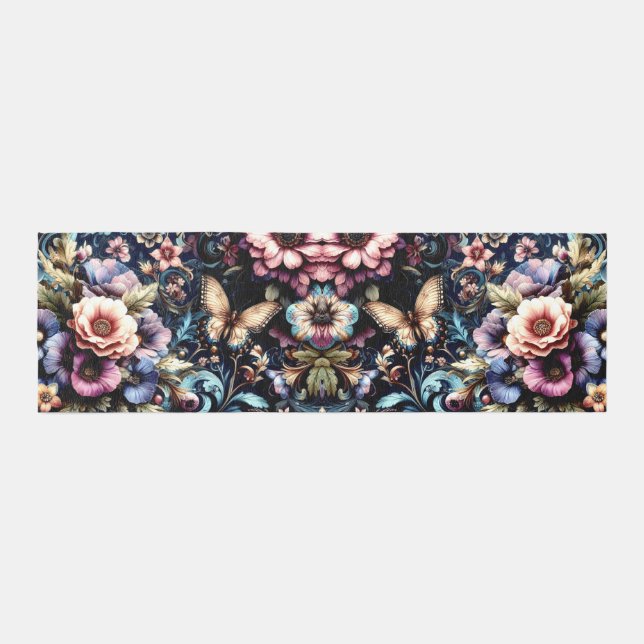 Antique Spring Flowers and Butterflies  Runner (Front)