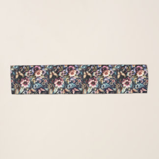 Antique Spring Flowers and Butterflies Scarf