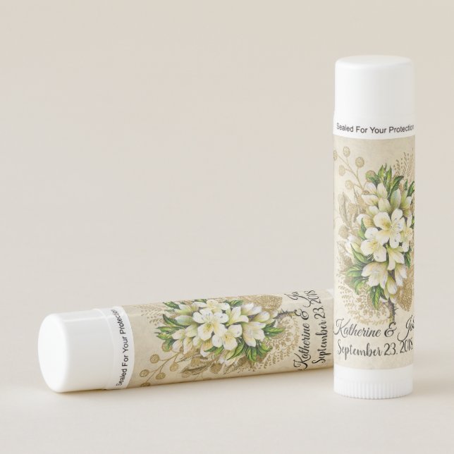 Antique Spring Wedding Favor Lip Balm (Front)