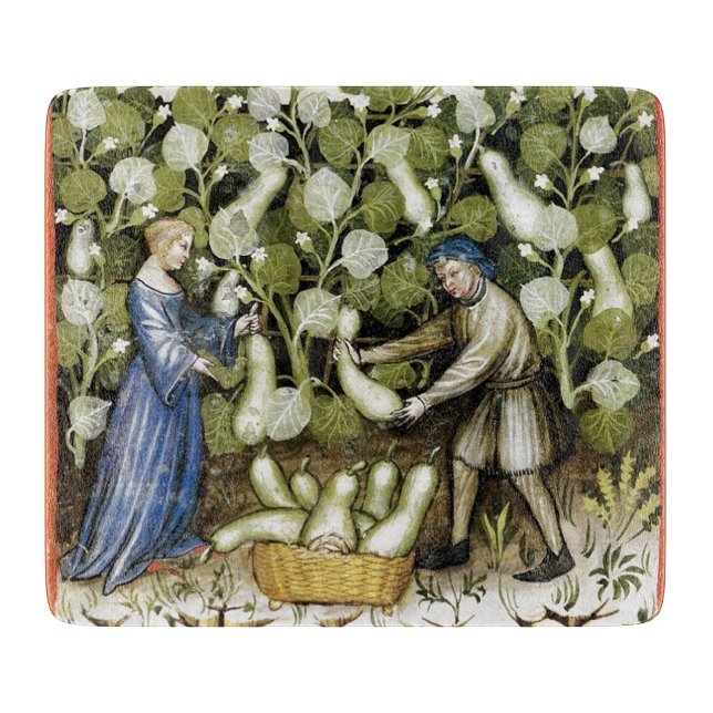 ANTIQUE SQUASH  HARVEST Medieval Miniature Cutting Board (Front)