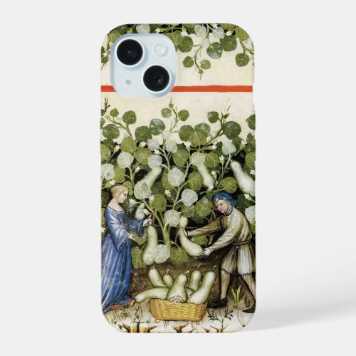 ANTIQUE SQUASH  HARVEST Squashes Medieval Art iPhone 15 Case