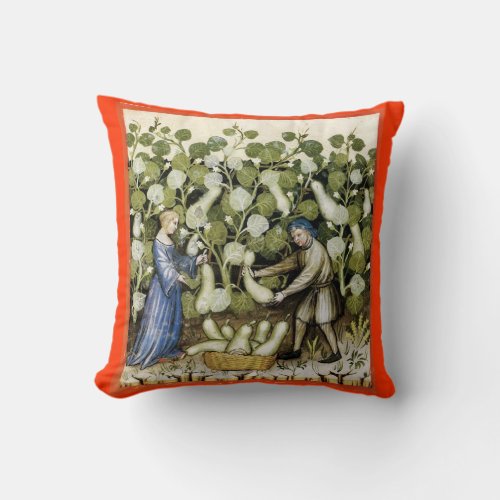 ANTIQUE SQUASH  HARVEST THROW PILLOW