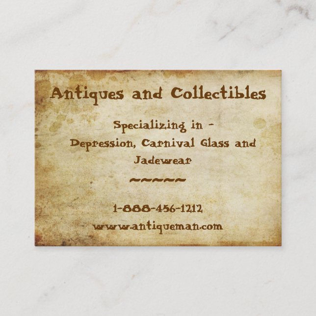 Antique Stained Business Card (Front)