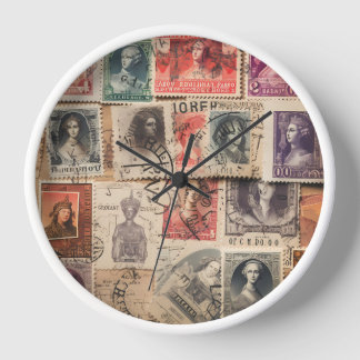 Antique Stamp Design Wall Clock