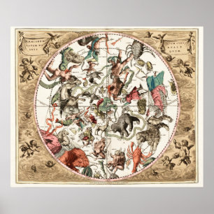 ANTIQUE STAR MAP POSTER