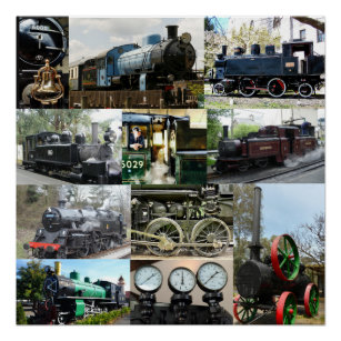Vintage Steam Train Poster for Sale by Gravityx9
