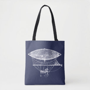 Antique Steampunk Victorian Airship Dirigible Tote Bag