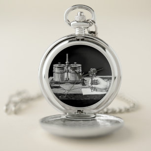 Antique Steampunk Writer Edison Pocket Watch