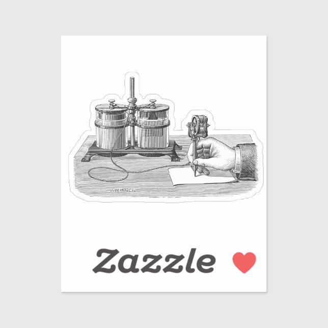 Antique Steampunk Writer Edison Sticker (Sheet)