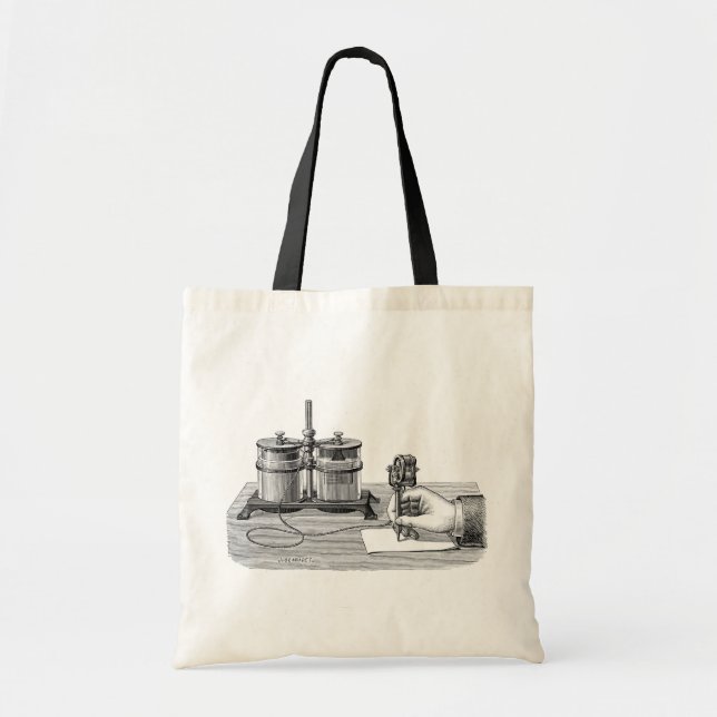 Antique Steampunk Writer Edison Tote Bag (Front)