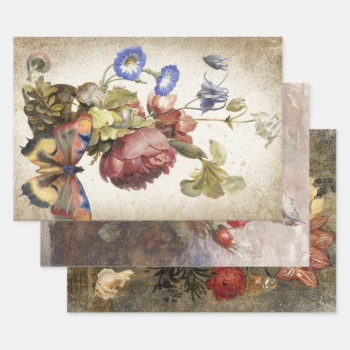 ANTIQUE STILL LIFE ART HEAVY WEIGHT DECOUPAGE WRAPPING PAPER SHEETS