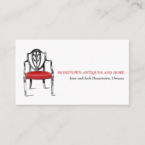 Antique Store Dealer Upholsterer Business Card