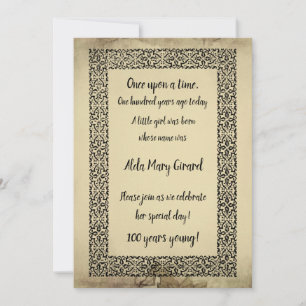 Antique Storybook Page Centenarian 100th Birthday