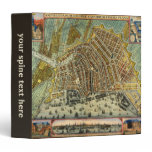Antique Street Map of Amsterdam, Netherlands Binder