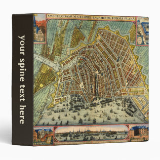 Antique Street Map of Amsterdam, Netherlands Binder