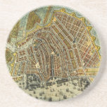 Antique Street Map of Amsterdam, Netherlands Coaster