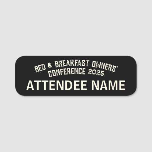 Antique_Style Bed  Breakfast Conference  Name Tag