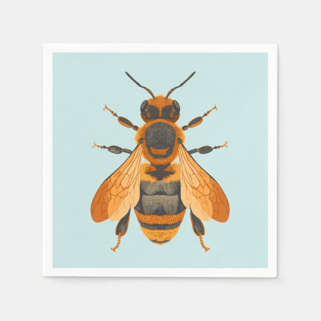 Antique Style Bumble Bee – Vintage Inspired Napkins (Front)