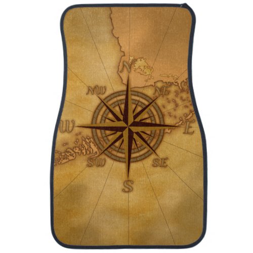 Antique Style Compass Rose Car Mat