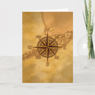 Antique Style Compass Rose Card