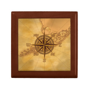 Antique Style Compass Rose Gift Box