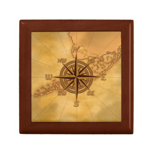 Antique Style Compass Rose Gift Box