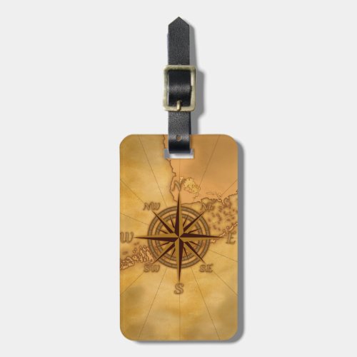 Antique Style Compass Rose Luggage Tag