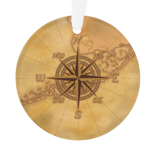 Antique Style Compass Rose Ornament