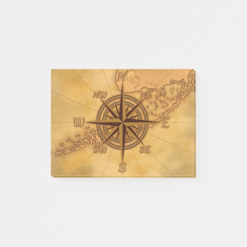 Antique Style Compass Rose Post_it Notes