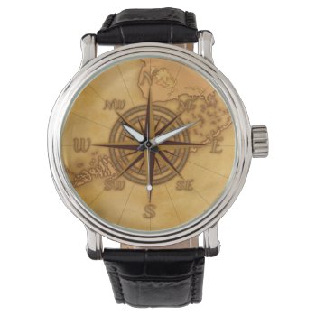 Antique Style Compass Rose Watch by BailOutIsland at Zazzle