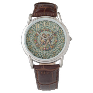 Antique Style Floral Mosaic Zodiac Gemini Watch