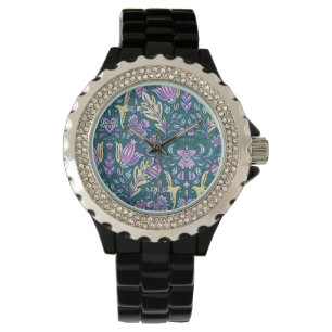 Antique Style Flowers and Birds Pattern Watch