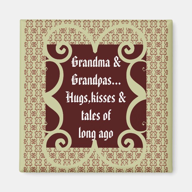 ANTIQUE STYLE GRANDMA & GRANDPA MAGNET (Front)