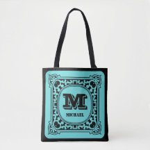 Antique Style Green Monogram Intricate Victorian