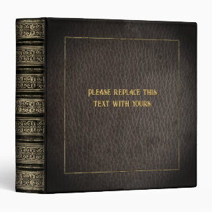 Antique style "Leather Look" Binder with your text
