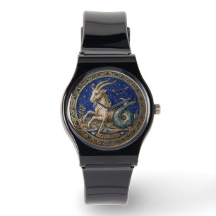 Antique Style Mosaic Zodiac Capricorn Watch