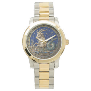 Antique Style Mosaic Zodiac Capricorn Watch