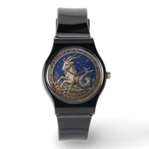 Antique Style Mosaic Zodiac Capricorn  Watch